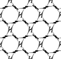 Black and white geometric seamless pattern with circle.