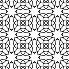 Black and white geometric seamless pattern with line.