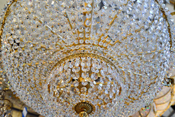 Many beautiful chandeliers light  store