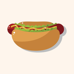 Fried foods theme hot dog elements