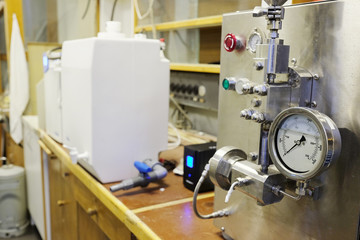 Equipment for conducting experiments in laboratory.