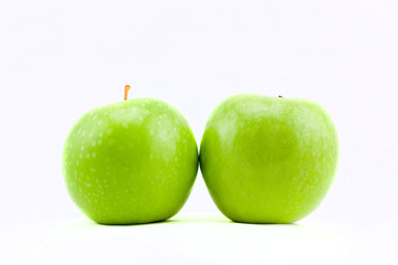 Fresh green apple isolated on white background