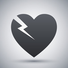 Vector break heart icon