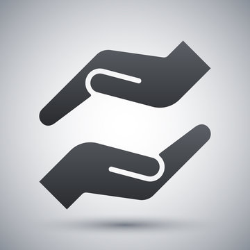 Vector Protecting Hands Icon