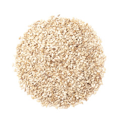 Sesame seeds  isolated on white by top view