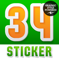 New fresh spring font. Numbers 3 4