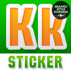 Fototapeta premium New fresh spring font. Letter K