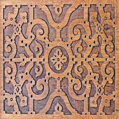 wood carving, antique skillful pattern