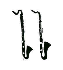 Bass Saxophone and Clarinet - obrazy, fototapety, plakaty