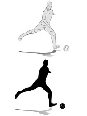 silhouette football player