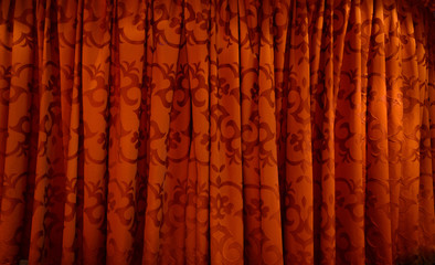Red pattern curtain