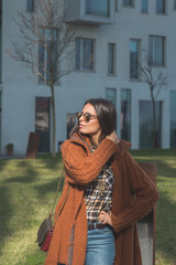 Beautiful girl posing in an urban context