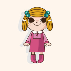 lady girl cartoon theme elements
