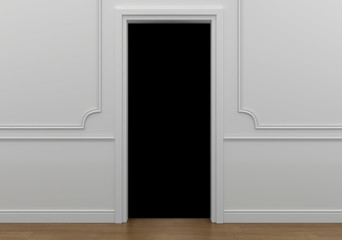 open doorway with darkness reaching into the abyss