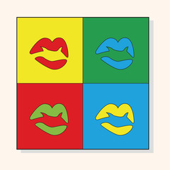 pop art lipstick theme elements
