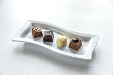Chocolate candies of different shapes
