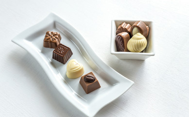Chocolate candies of different shapes
