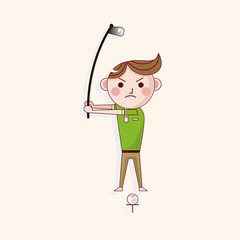 person character golfers theme elements
