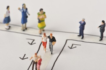 Fototapeta premium カップルが成立する道路