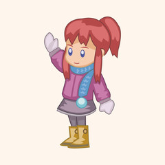 People winter theme elements