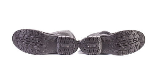 soles of grey shoes