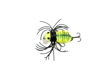 Fishing spoon-bait with hooks isolated