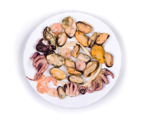 Mixed seafood plate.