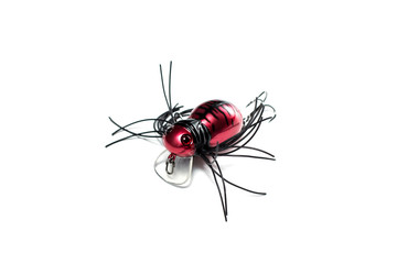 Fishing spoon-bait with hooks isolated