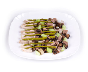 Delicious salad with beef tongue