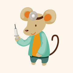 animal mouse doctor cartoon theme elements
