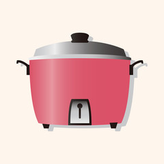 Home appliances theme rice cooker elements