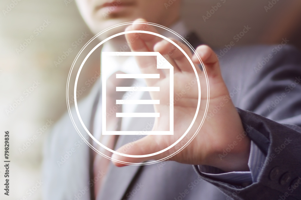 Poster business button web file icon sign.