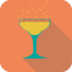 Glass champagne flat design stylized vector party