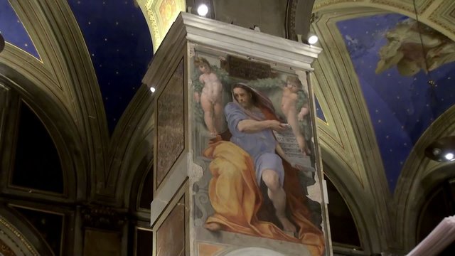 The Prophet Isaiah fresco (Raphael Santi) in b, Sant'Agostino