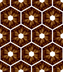 Mosaic hexagons pattern. Seamless texture.