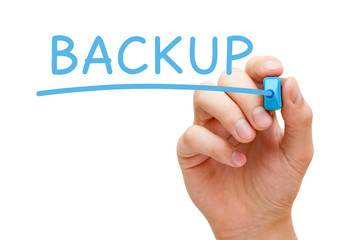 Handwritten Word Backup With Blue Marker