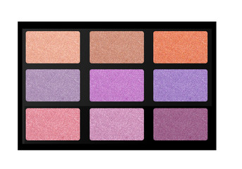 set of pastel eyeshadows isolated on white background