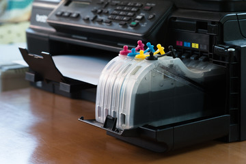Refillable ink tanks of a inkjet printer