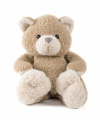 sitting cute teddybear isolated on white background
