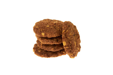 Cereal bio cookies isolated on white background
