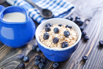 oat flakes with blueberry