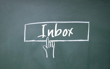 finger click inbox symbol on blackboard