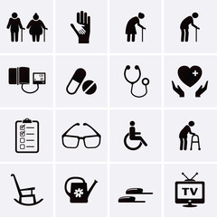 Pensioner and Elderly Care Icons - 79833857