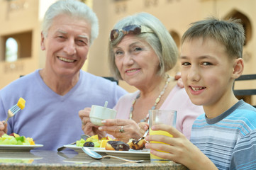 Grandparents with grandchild