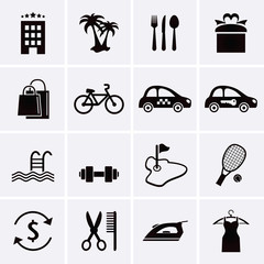Hotel Services and Facilities Icons. Set 3. - 79833862