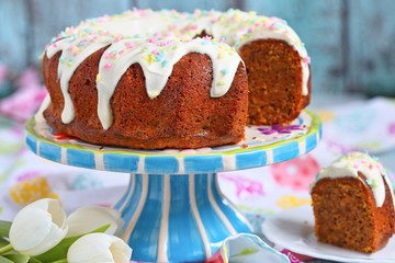 Carrot cakewith walnut and almond