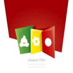 Easter symbol cards red background