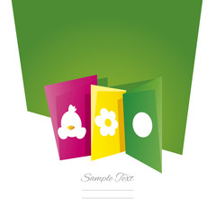 Easter symbol cards green background