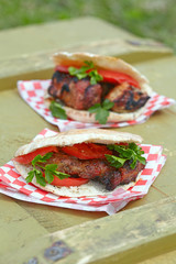 Pita with meat