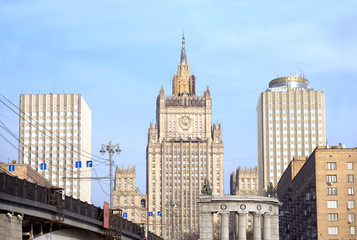 Fototapeta na wymiar Ministry of Foreign Affairs of Russia. View from Moskva-river